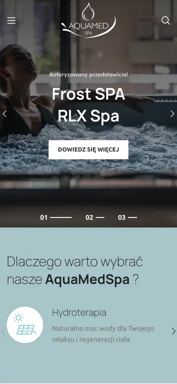 Strona Aqua Med Spa — widok na telefonie