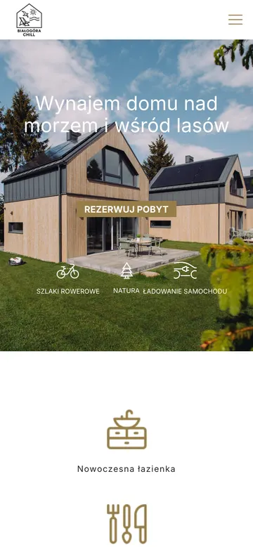 Strona Białogóra Chill — widok na telefonie