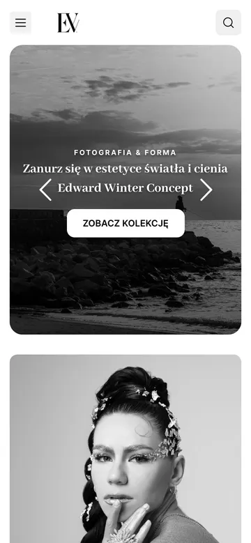 Strona Edward Winter Concept — widok na telefonie